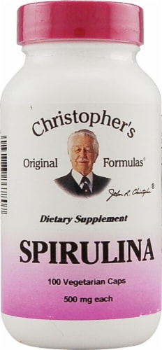 Christopher's Spirulina Vegetarian Capsules 500 mg Perspective: front