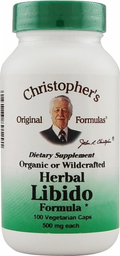 Christopher's Herbal Libido Formula Vegetarian Capsules 500 mg Perspective: front