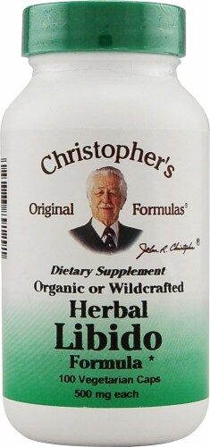 Christopher's Herbal Libido Formula Vegetarian Capsules 500 mg Perspective: front