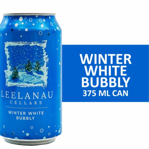 Leelanau Winter White Bubbly Sparklling Wine Can Perspective: front