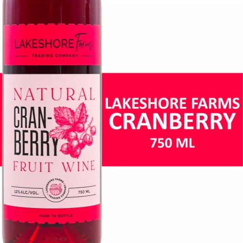 Lakeshore Farms Natural Cranberry Fruit Wine Perspective: front