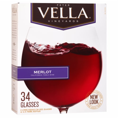Peter Vella Merlot California Red Wine Box Perspective: front