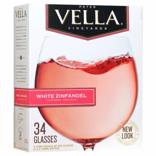 Peter Vella White Zinfandel Box Wine Perspective: front