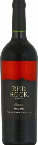 Red Rock Winery Argentina Malbec Red Wine Perspective: front