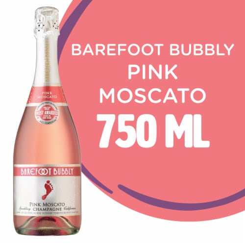 Barefoot Bubbly Pink Moscato Champagne Sparkling Wine 750ml Perspective: front