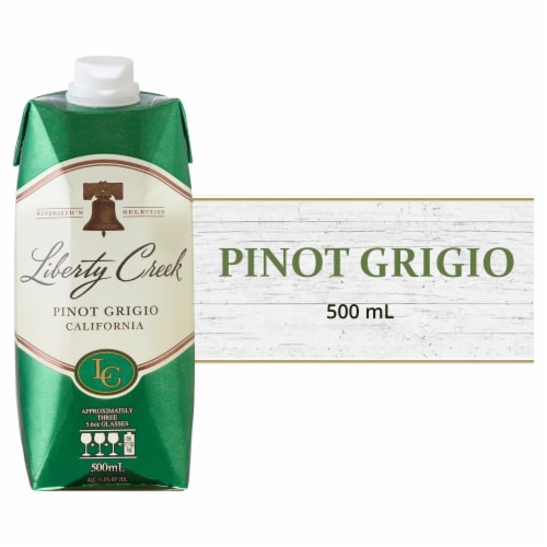 Liberty Creek Vineyards Pinot Grigio White Wine Tetra 500ml Perspective: front