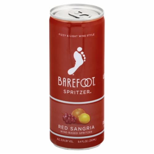 Barefoot Red Sangria Spritzer Sparkling Wine Single Can Perspective: front