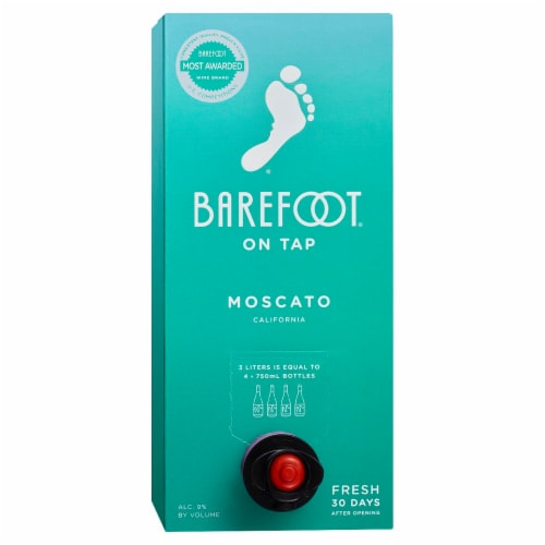 Barefoot Cellars On Tap Moscato California White Wine Box Perspective: front
