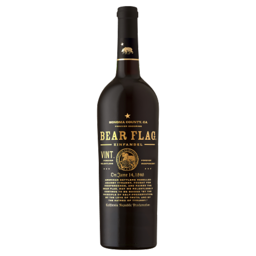 Bear Flag Zinfandel California Red Wine Perspective: front