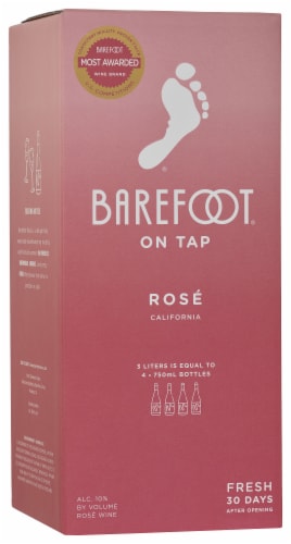 Barefoot Cellars On Tap Rose California Wine Box Perspective: front