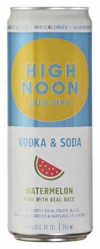 High Noon Watermelon Vodka Hard Seltzer Single Can Perspective: front