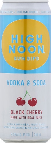 High Noon Black Cherry Vodka Hard Seltzer Single Can Perspective: front