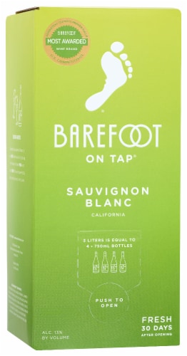Barefoot® On Tap Sauvignon Blanc White Box Wine Perspective: front