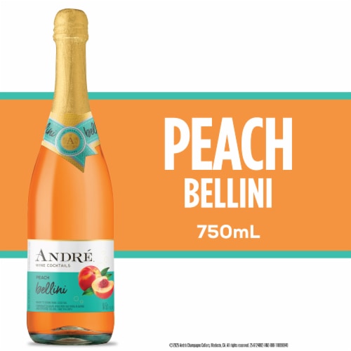 Andre Peach Bellini California Ready to Drink Cocktail Sparkling Wine Perspective: front