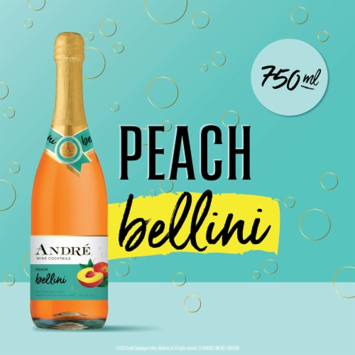 Andre Peach Bellini California Ready to Drink Cocktail Sparkling Wine Perspective: front