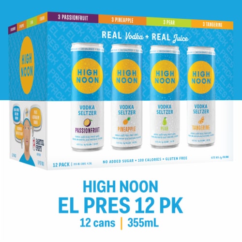 High Noon Vodka Hard Seltzer El Pres Variety Pack Perspective: front