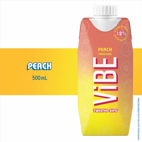 ViBE Twisted Sips Peach Ready to Drink Wine Cocktail Perspective: front
