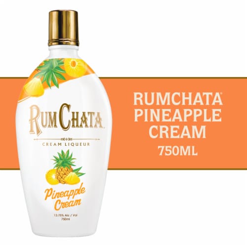 Rum Chata Pineapple Cream Liqueur Perspective: front