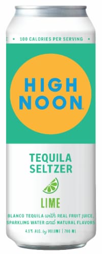 High Noon Lime Tequila Hard Seltzer Single Can Perspective: front