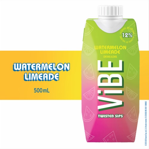 ViBE Twisted Sips Watermelon Limeade Ready to Drink Wine Cocktail Perspective: front