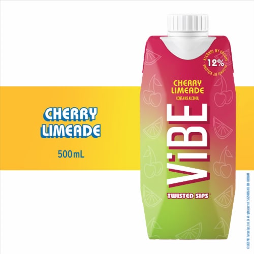 ViBE Twisted Sips Cherry Limeade Ready to Drink Wine Cocktail Perspective: front