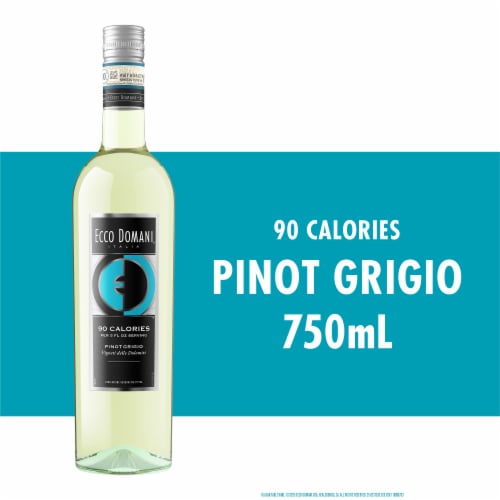 Ecco Domani 90 Calorie Pinot Grigio Italian White Wine Perspective: front