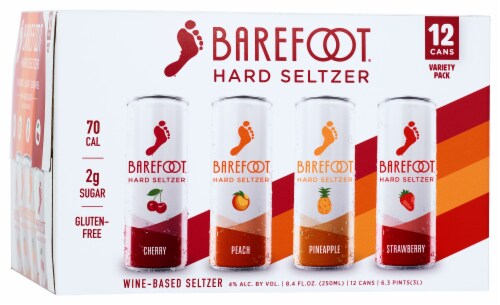 Barefoot Hard Low Calorie Wine-Based Seltzers Variety Pack Perspective: front