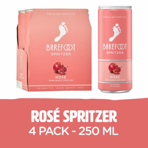 Barefoot Spritzer Rose California Wine Cans Perspective: front
