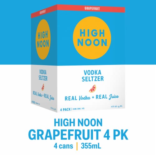 High Noon Grapefruit Vodka Hard Seltzer Perspective: front