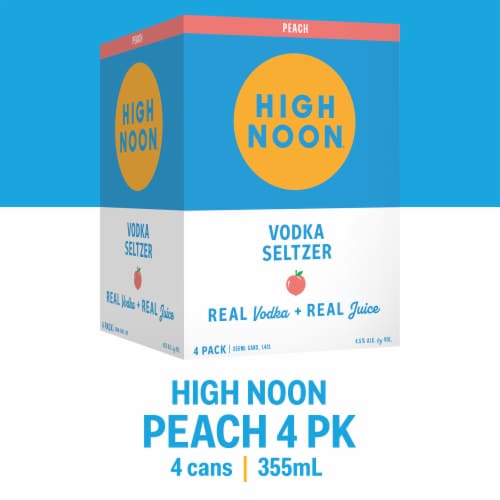 High Noon Peach Vodka Hard Seltzer Perspective: front