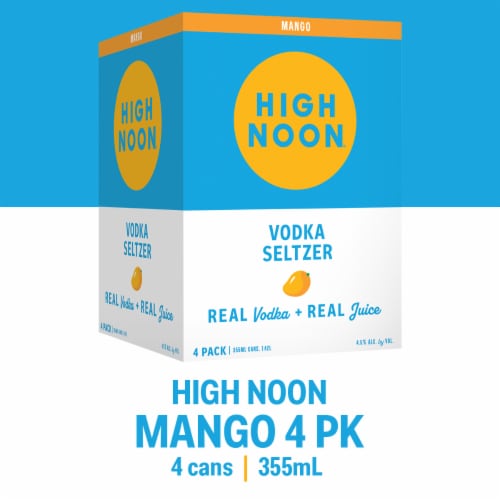 High Noon Mango Vodka Hard Seltzer Perspective: front