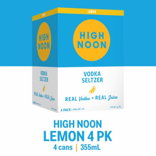 High Noon Lemon Vodka Hard Seltzer Perspective: front