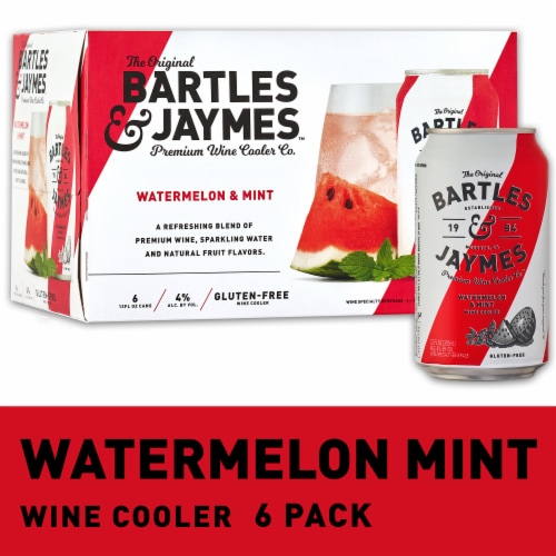 Bartles & Jaymes Watermelon Mint Wine Cooler Ready to Drink Cocktail, 6