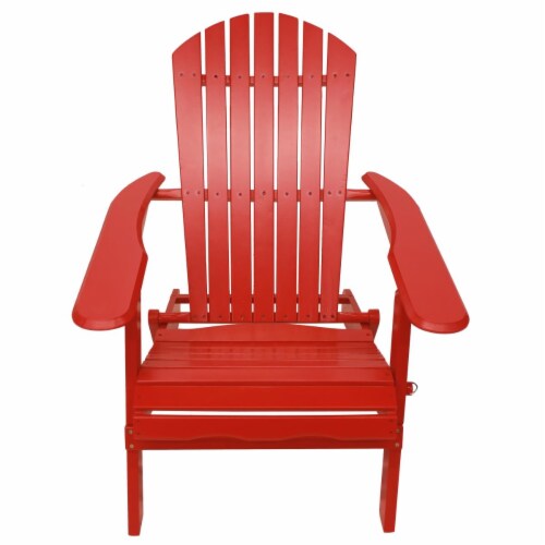 Leigh Country Adirondack Folding Chair - Red Perspective: front