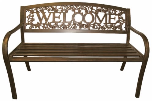 Leigh Country Metal Welcome Bench - Bronze Perspective: front