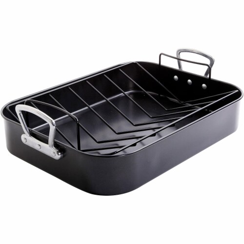 Gibson Home French Roaster 2 Piece Carbon Steel Turkey Chicken w Roast Rack 1 Piece King Soopers