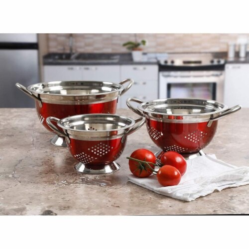 Red metal colander top