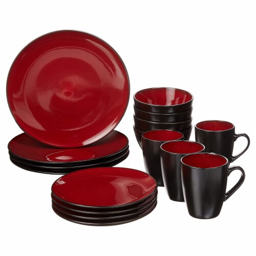 Gibson Soho Lounge 16 Piece Round Glaze Dinnerware Plates Bowls
