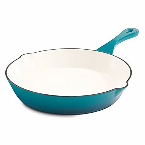 Crock Pot 111982.01 Artisan Enameled Non Stick Cast Iron Skillet, Teal