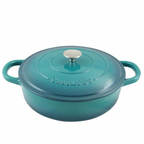 Crock Pot Artisan 5Qt Enamel Cast Iron Dutch Oven Gradient Teal