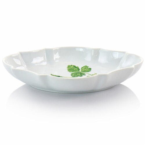 Martha Stewart Botanical Garden White Ceramic Serving Platter Perspective: front