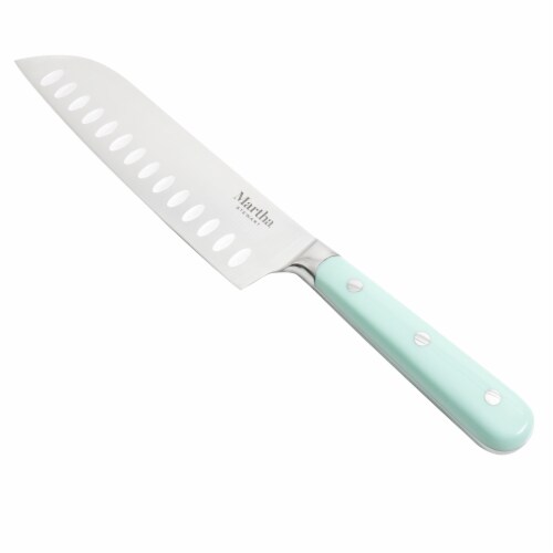 Martha Stewart Stainless Steel Blue Santuko Knife Perspective: front