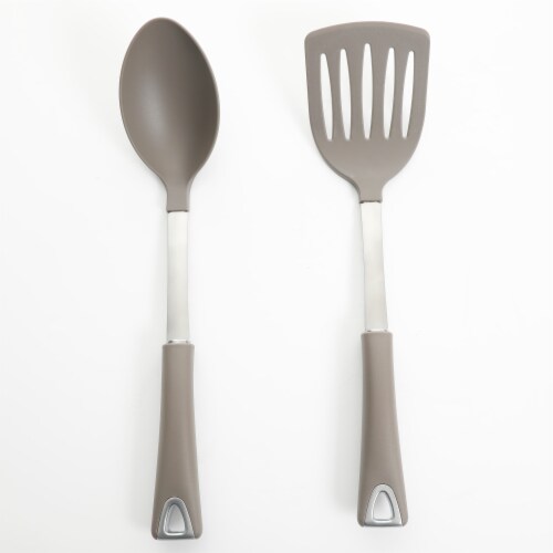 Martha Stewart Slotted Turner and Solid Serving Spoon Perspective: front