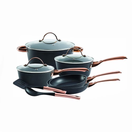 Oster Allsberg Non Stick Aluminum 10 Piece Cookware Set w/ Rose Gold  Handles, 1 Piece - Fry's Food Stores