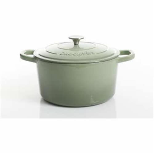 Gibson 7 qt Enameled Cast Iron Artisian Dutch Oven, Pistachio Green Perspective: front