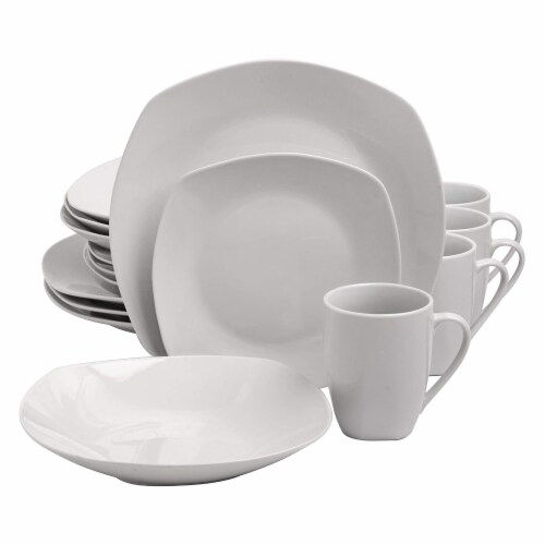 MALACASA Blance 16-Piece Bowls & Plates Set Porcelain