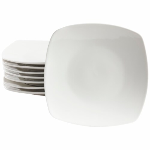 Gibson Home Zen Buffet 8-Piece Dinner Plate Set - White Perspective: front
