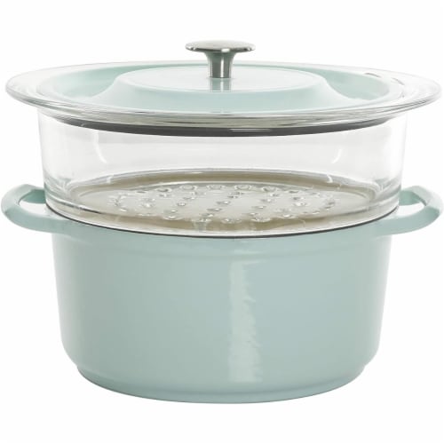 Gibson 127610.03 5 qt Kenmore Casserole with Glass, Blue Perspective: front