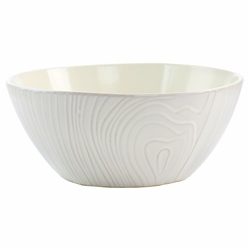 Martha Stewart Wood Pattern Stoneware Serving Bowl - White Perspective: front