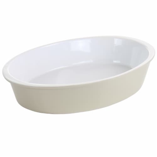 Martha Stewart Stoneware Oval Baker - Taupe Perspective: front